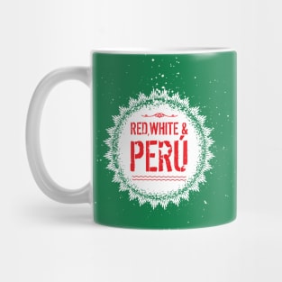 Red White and Peru burst Mug